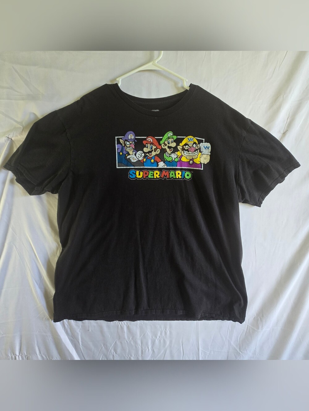 Nintendo Super Mario T-Shirt Men's 2xl Black Mario Luigi Wario Waluigi Graphic